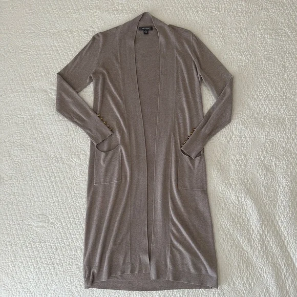 Primark Long Taupe Tan Duster Cardigan Sweater Women's XS - Picture 2 of 7